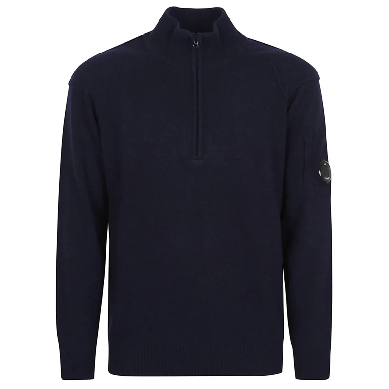 CP Company Pull Half-Zip Lambswool Sweater Black