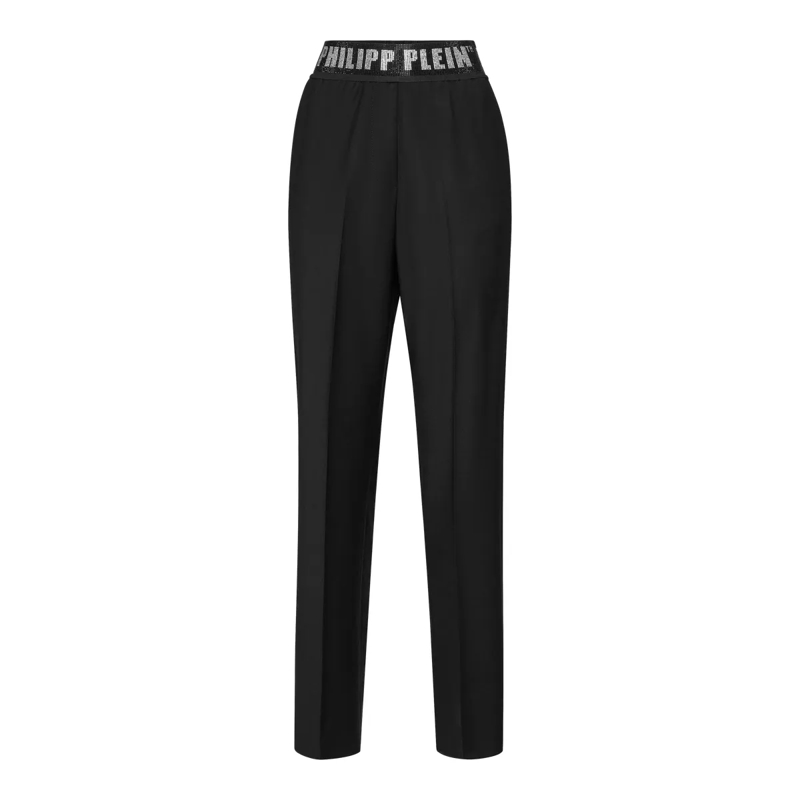 Philipp Plein Hose Straight Fit Hose Verziert schwarz