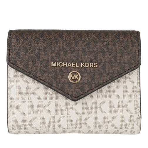 MICHAEL Michael Kors Medium Env Trifold Brown Multi Vikbar plånbok