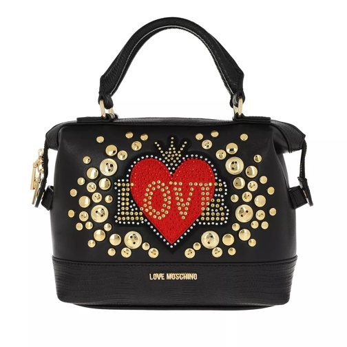 Love Moschino Love Handbag Leather Black Rymlig shoppingväska