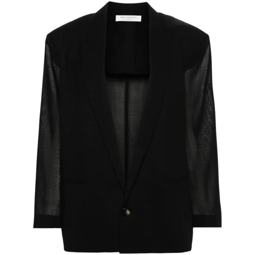 Philosophy Di Lorenzo Serafini Blazer Black Semi-Sheer Blazer Black