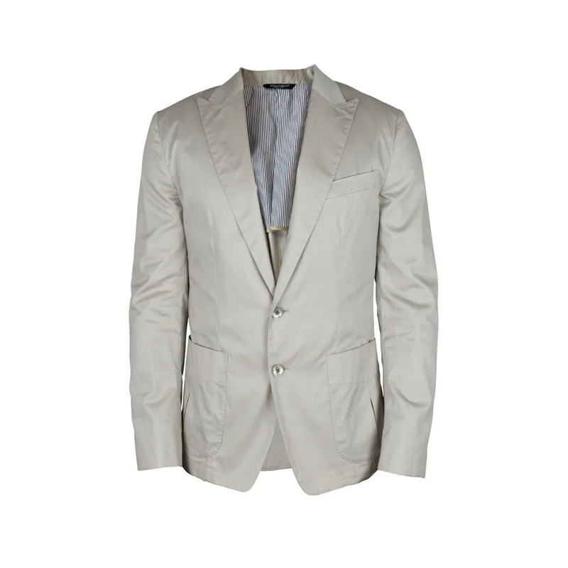 Dolce&Gabbana Blazer Beige Tailored Jacket With Notched Lapels White