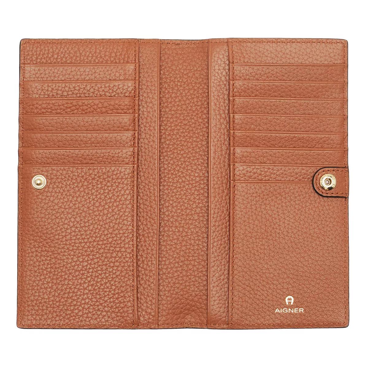 AIGNER Deli Cognac Brown Bi Fold Wallet