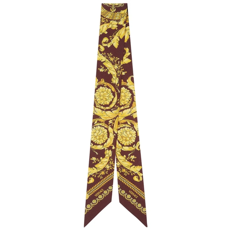 Versace Écharpe légère Silk Baroque Scarf Bordeaux Red