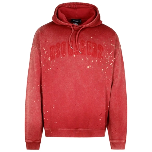 Dsquared2 Hoodie Red Cotton Sweatshirt Red