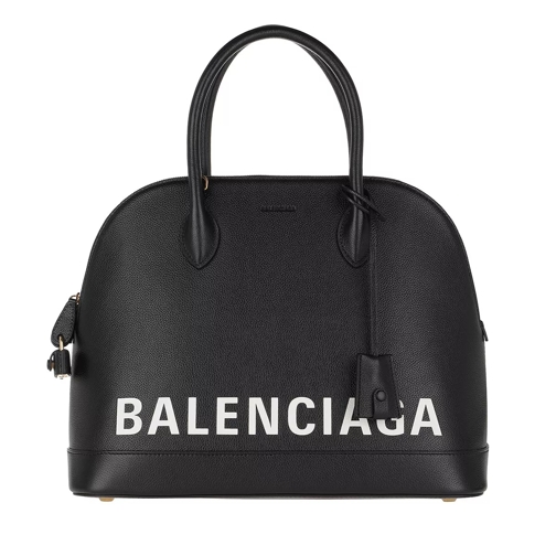 Balenciaga Ville Handle Bag Leather  Black/White Tote
