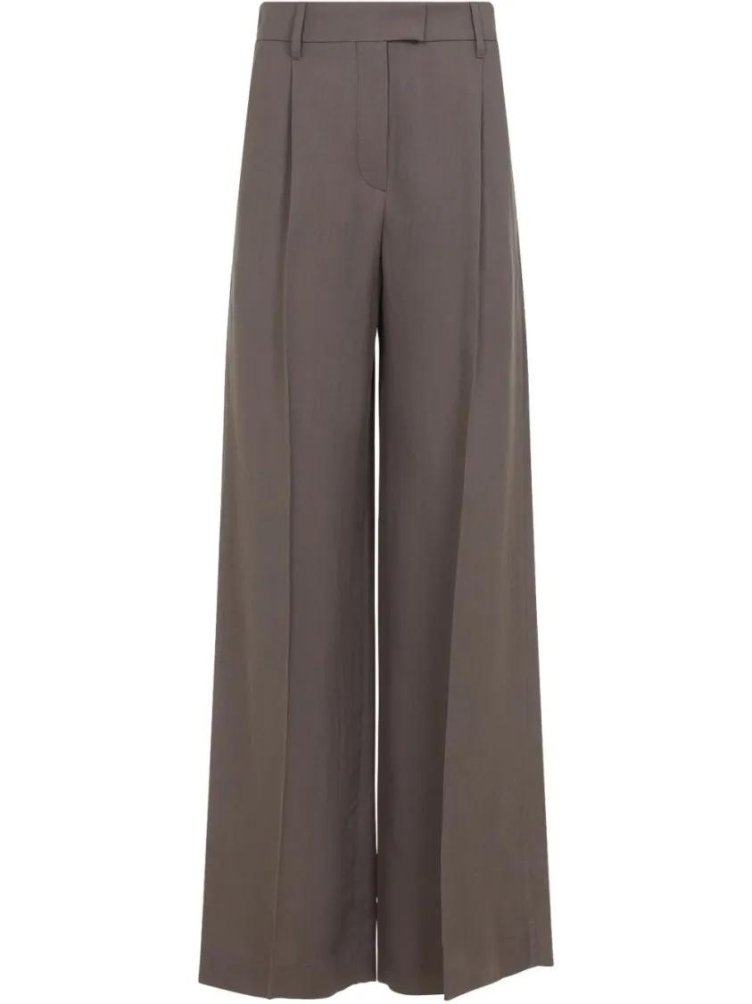 Thumbnail - Brunello Cucinelli - Wide-Leg Taupe Brown Trousers - Größe 44 - braun