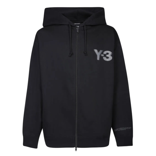 Adidas Y-3 Sweatshirts Black Cotton Sweatshirt With Adjustable Hood Black