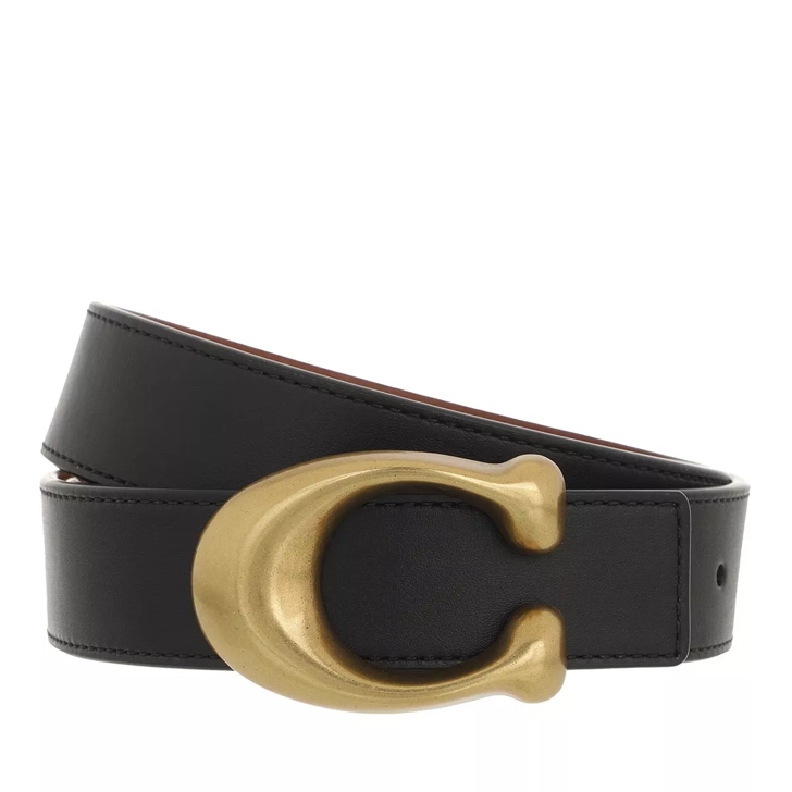 Coach SCULPTED REVERSIBLE BELT - Belt - saddle/black 