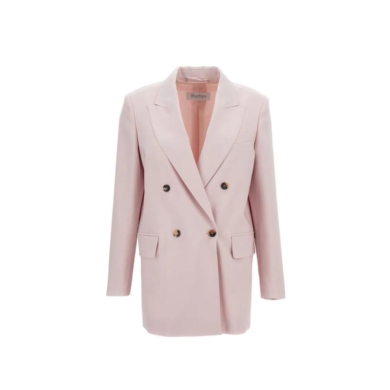 Max Mara Blazer Double-Breasted 'Ombrosa' Jacket Pink