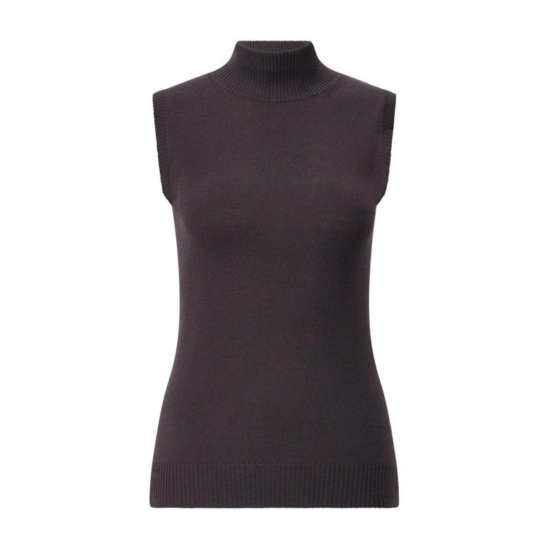 Sportmax Pullover Pullunder Vertigo aus Schurwolle Dunkelbraun