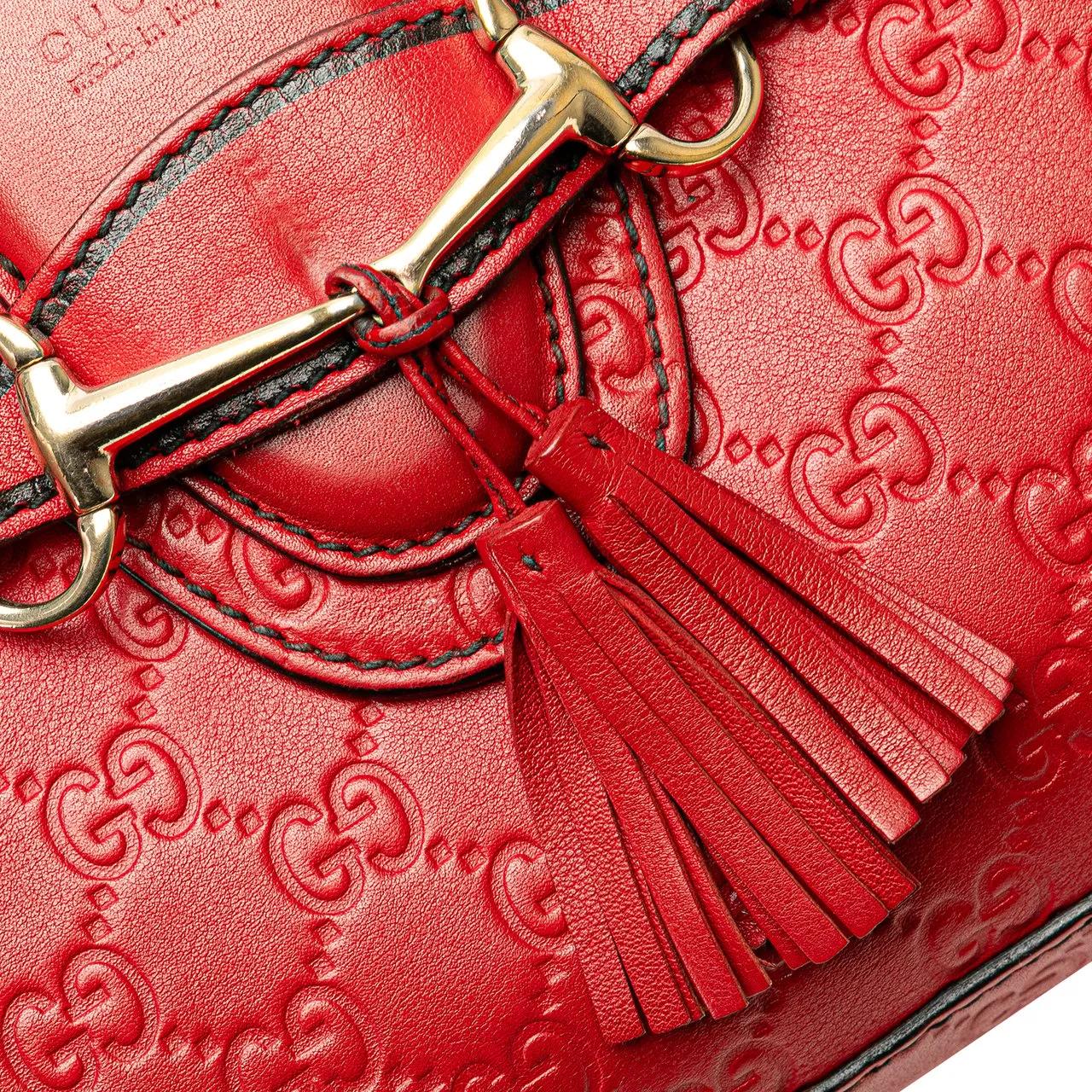 Thumbnail - Gucci Hobo Bags - Medium Guccissima Emily Shoulder Bag - Gr. unisize - in Rot - für Damen