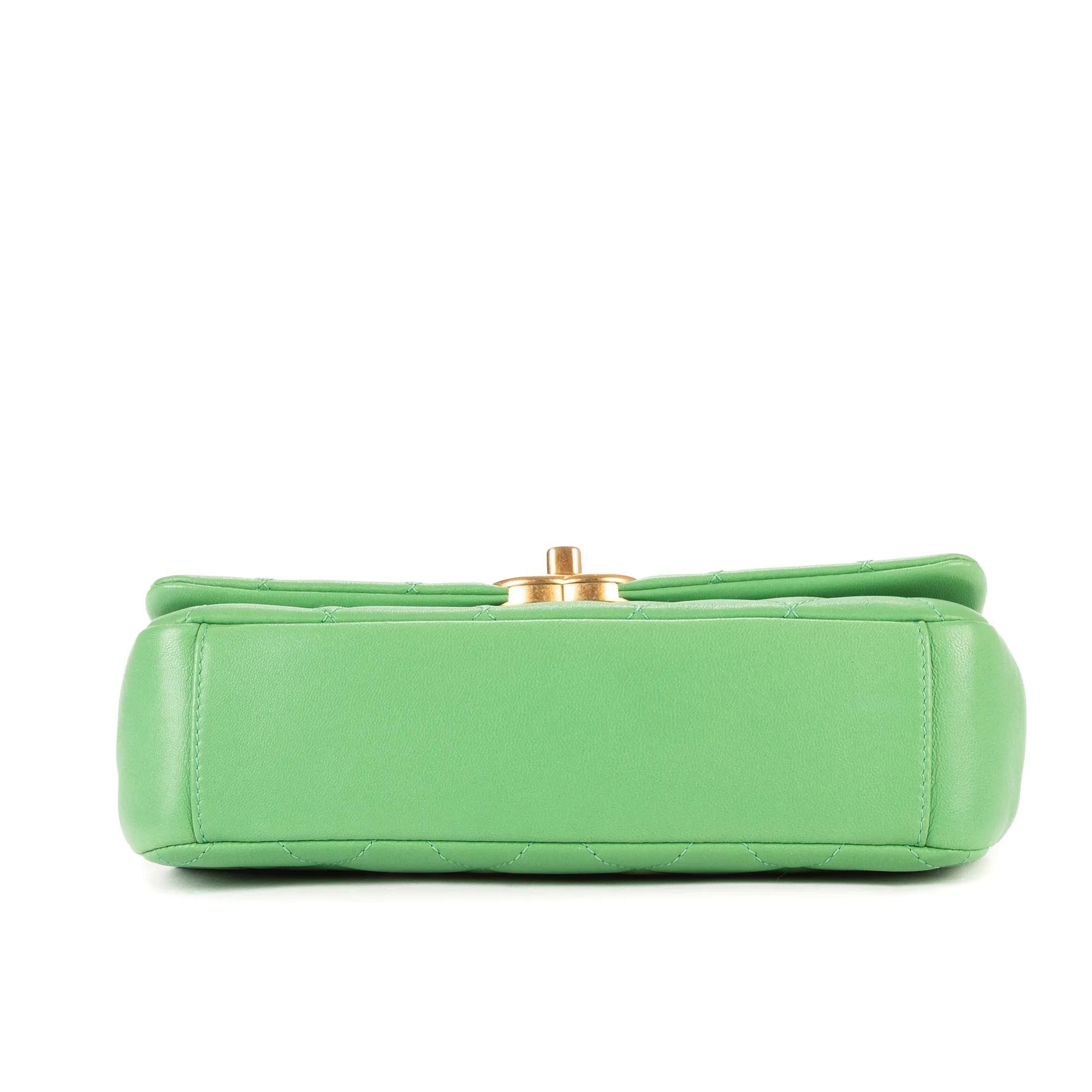 Thumbnail - Chanel Crossbody Bags - Top Handle Satchel Single Flap - Gr. unisize - in Grün - für Damen