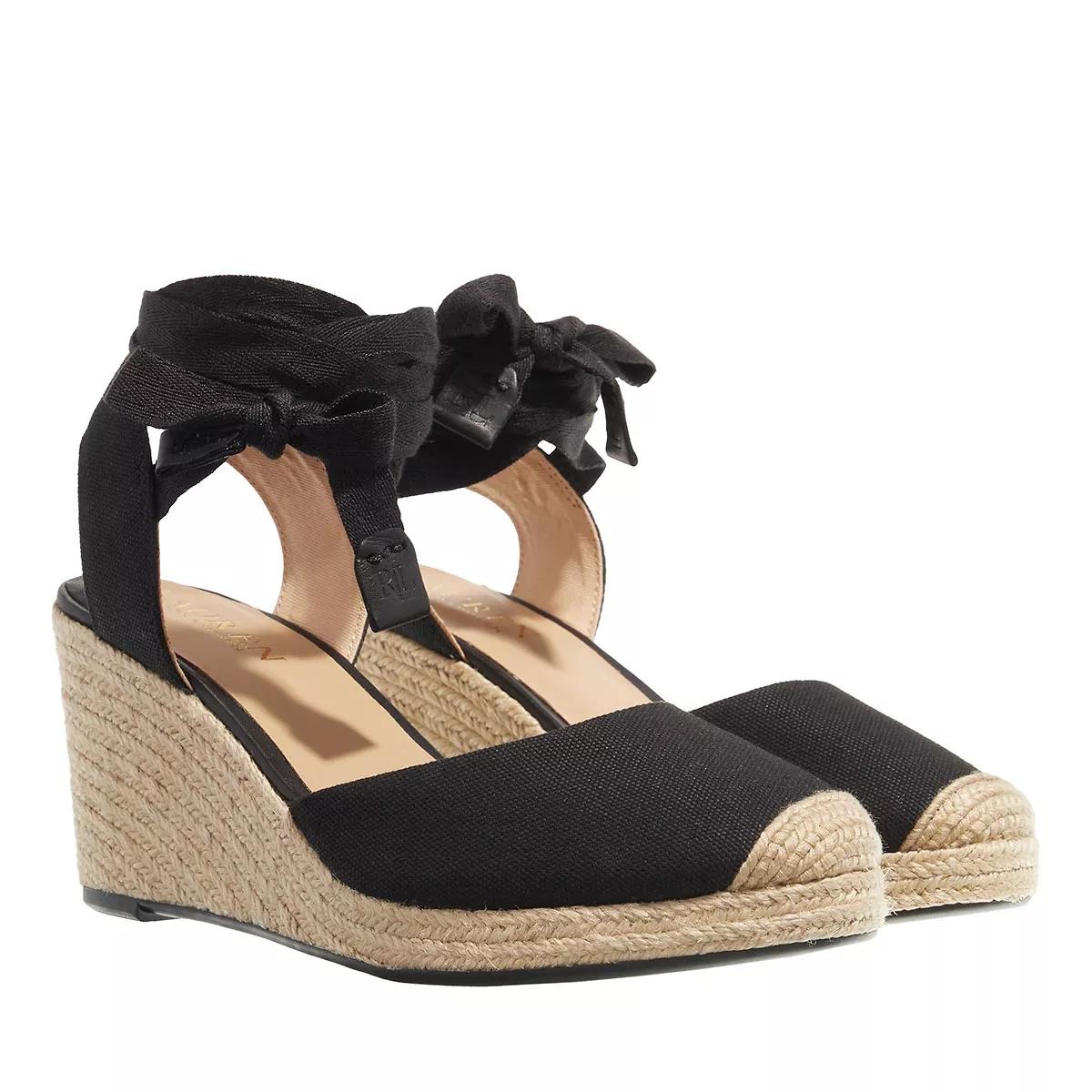 Ralph lauren black wedge sandals best sale