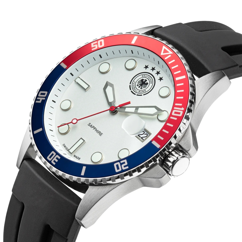 DFB Automatikuhr Quarzuhr DFB Herrenuhr mit Silikonarmband weiss(Image 3)