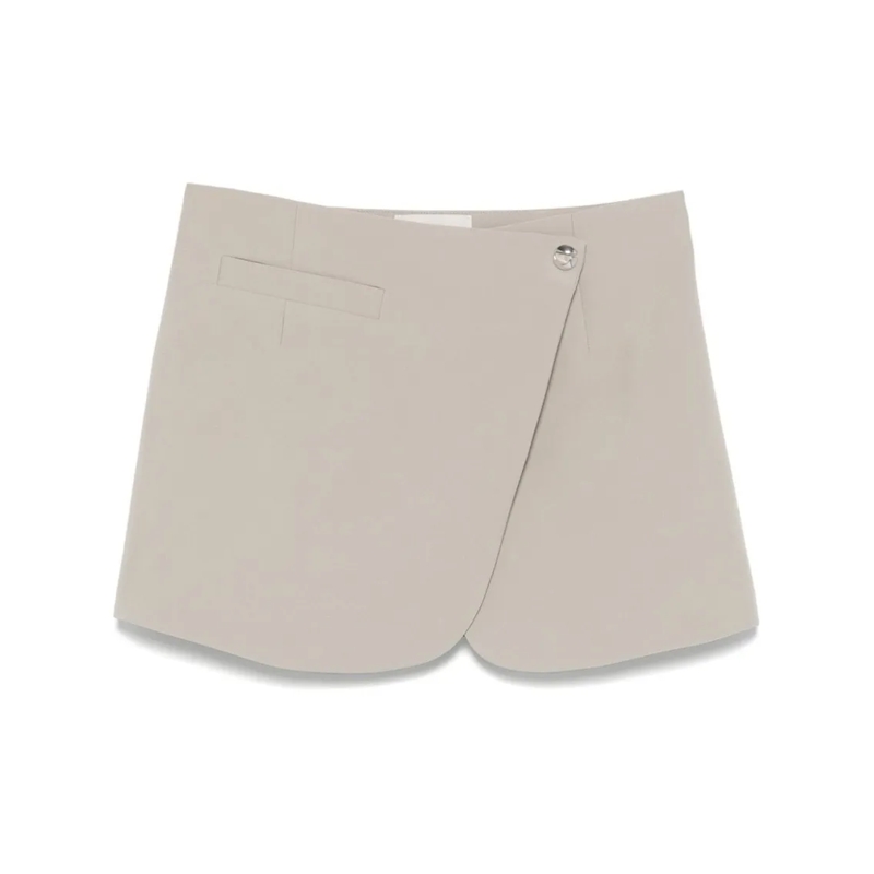 Coperni Minirock A-Line Wrap Skirt Grey