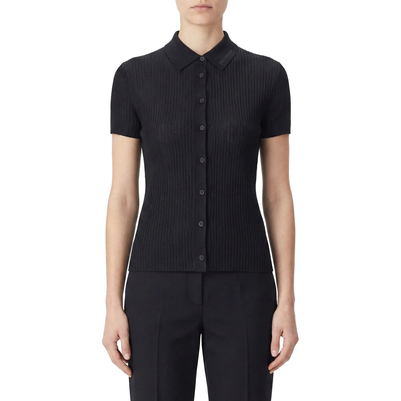 Balenciaga T-Shirt Strickjacke mit Logo schwarz(Image 2)