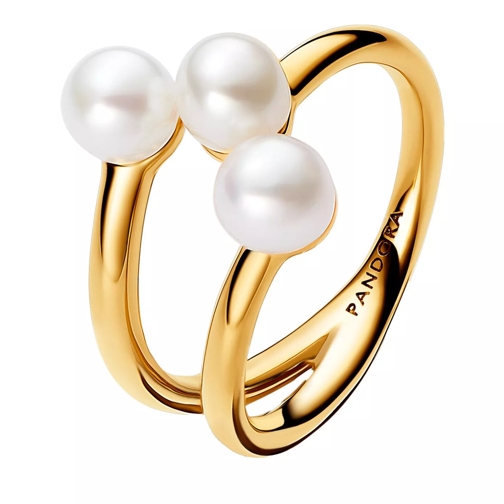 Pandora Ring 14k Gold-plated open ring with treated freshwater  White