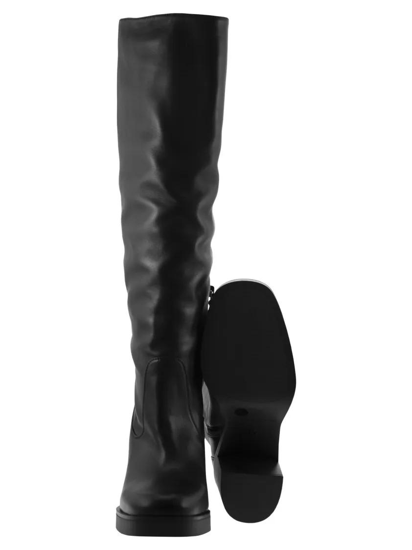 Thumbnail - Stuart Weitzman Stiefel - Bethenny 80 - Leather Boot - Gr. 39,5 (EU) - in Schwarz - für Damen