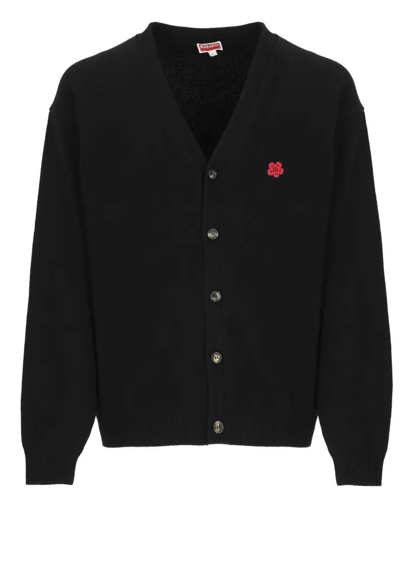 Kenzo - Wool %27Boke Flower%27 Cardigan - Größe S - schwarz