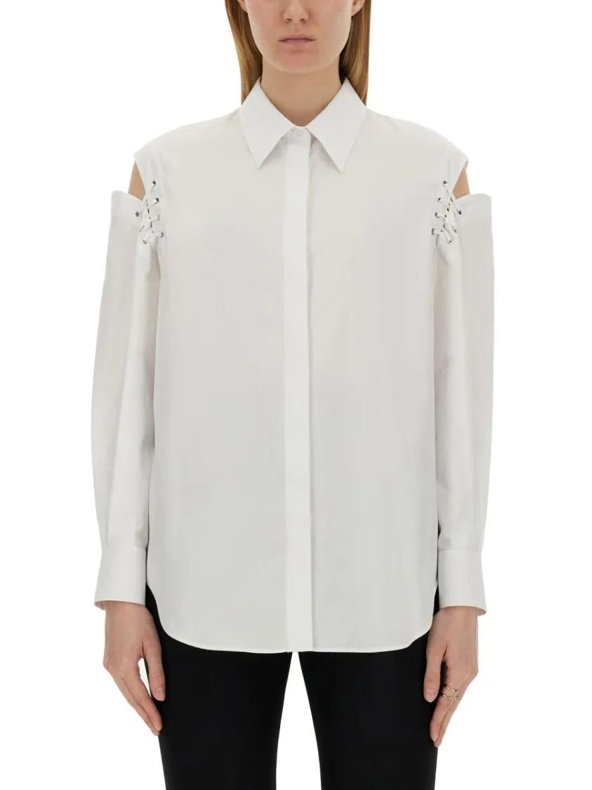 Thumbnail - Alexander McQueen - Cocoon Shirt With Cut-Out Details - Größe 42 - weiß