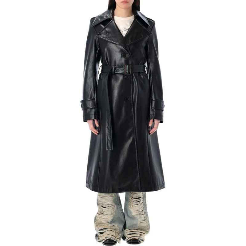Acne Studios Manteau en cuir Vintage Trench Eco Leather Black