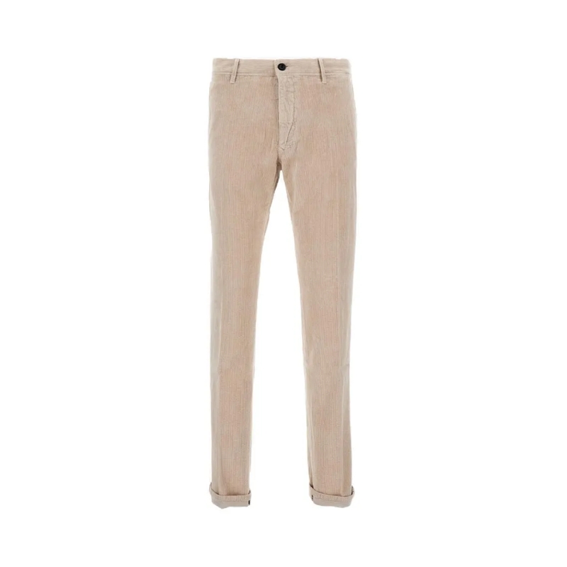 Incotex Jeans Tailored Fit Corduroy Trousers With Zip Neutrals