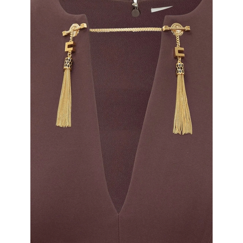 Elisabetta Franchi Robe midi Elisabetta Franchi Abito con Dettagli Gioiello braun(Image 4)