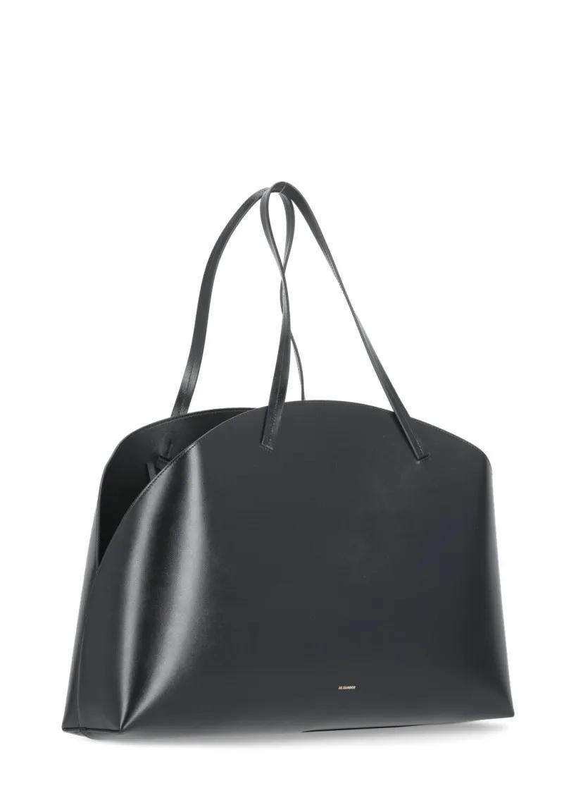 Jil Sander Hobo bags Black Curve Shoulder Bag in zwart