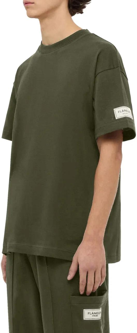 Flâneur - Atelier T-Shirt Khaki - Größe S - grün