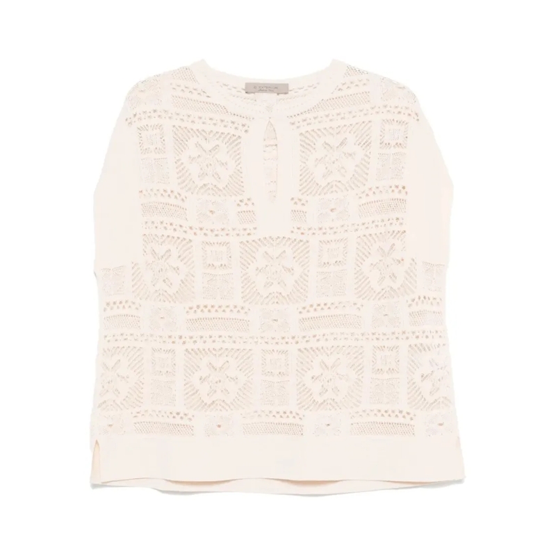 D. Exterior Pull Refined Knit Sweater With Minimalist Design Neutrals
