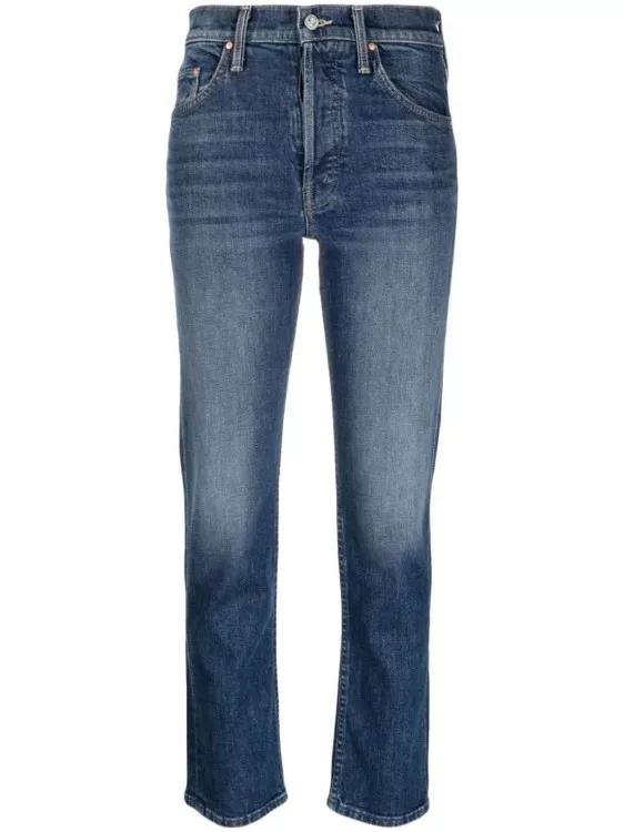 Mother - High-Rise Cropped Skinny Denim Jeans - Größe 32 - blue