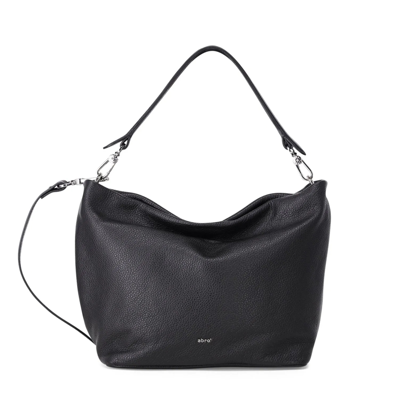 Abro Crossbodytas Hobo Bag Ebony aus Leder braun