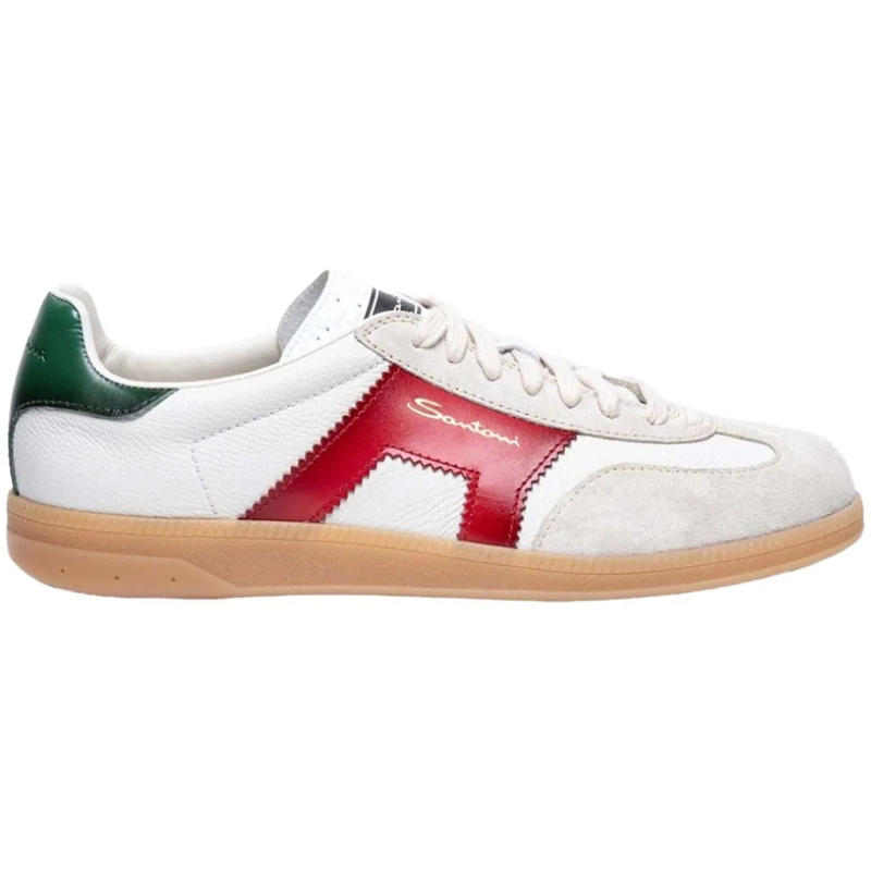 Santoni Low-Top-Sneaker Heren DBS Olympic Sneaker Wit/Rood weiß