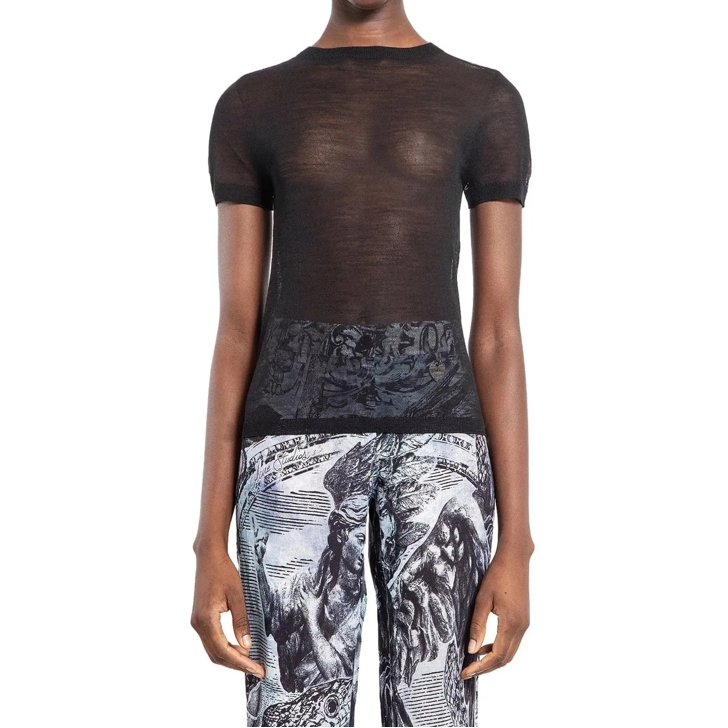 【送料&関税込】Acne Studios Sheer Knit T-shirt Acne Studios Acne Studios Sheer Knit T-Shirt schwarz | T-Shirt