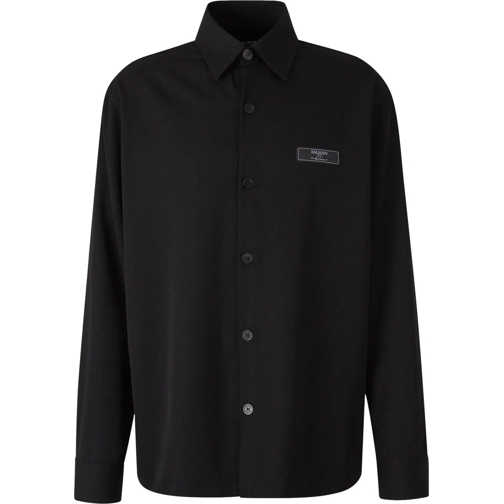 Balmain T-shirts Long Wool Shirt schwarz