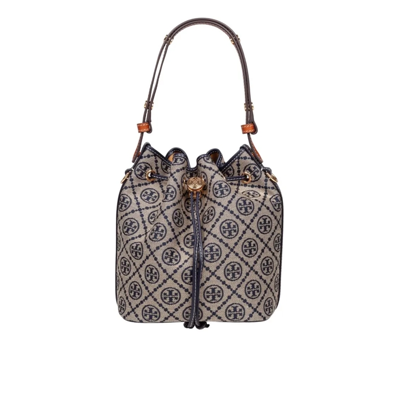 Tory Burch Sac reporter Monogram Case Bucket Bag Neutrals