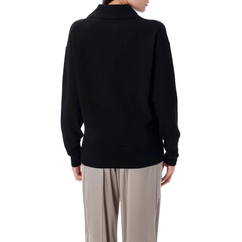 Tom Ford Langärmeliges Oberteil Cashmere Polo Sweater Black