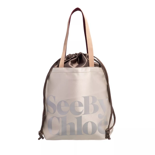 See By Chloé Small Textile Tote Silver Tote