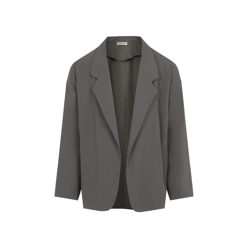 FEAR OF GOD Blazer Casual Jacket With Notched Lapel And Soft Texture Grey