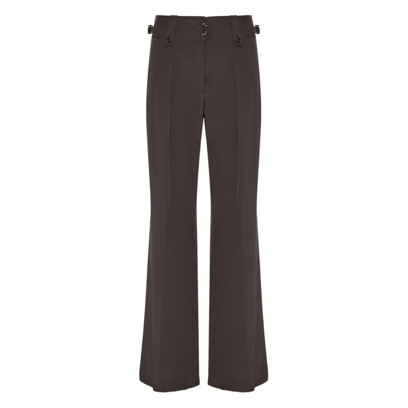 Tom Ford  Silk Flared Trousers With High Waistband Brown