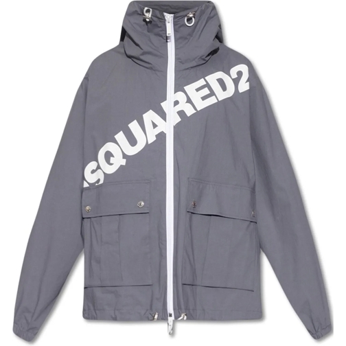 Dsquared2 Vestes en duvet Dsquared2 Logo Hooded Windbreaker grau