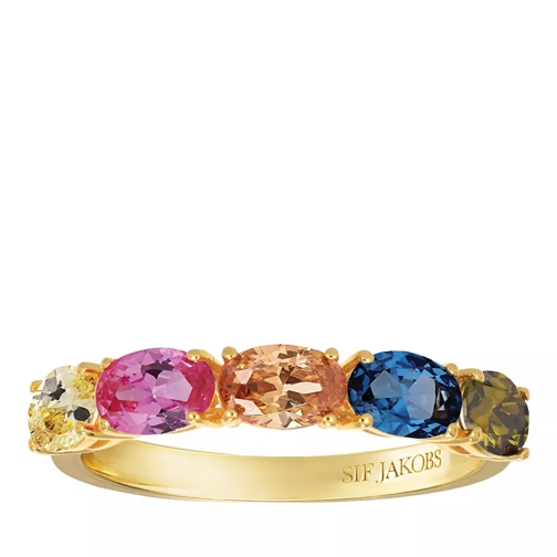 Sif Jakobs Jewellery Ellisse Cinque Ring Gold Pavéring