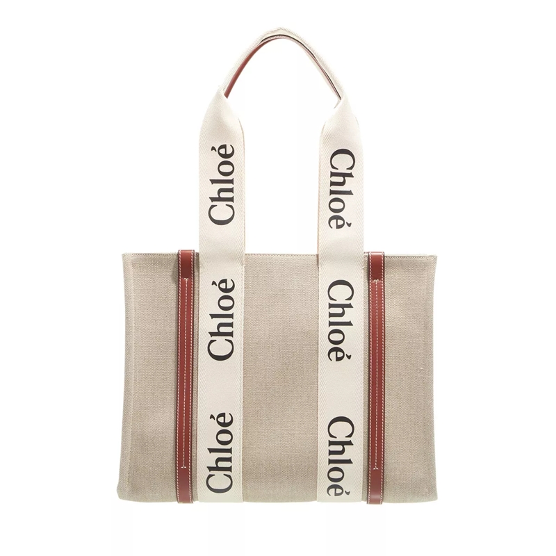 Chloé Tote Woody White Brown