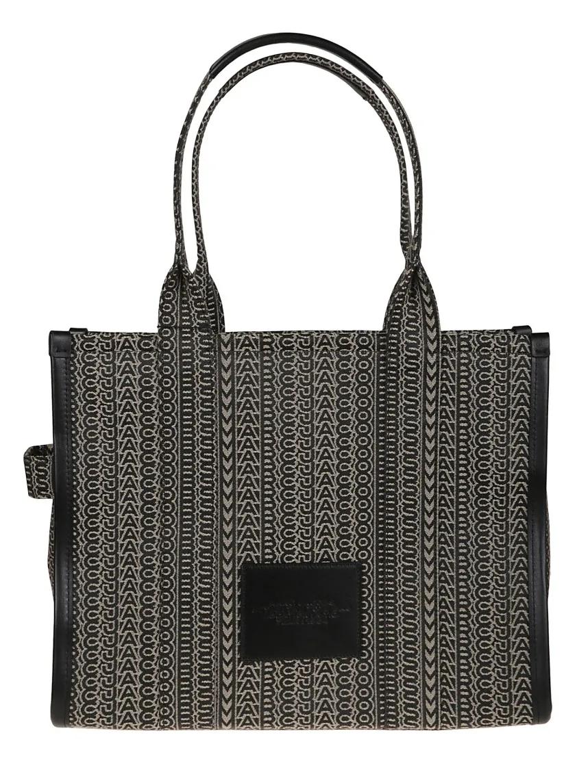 Marc Jacobs Shoppers & Totes Structured Monogram Tote With Leather Handles in bruin