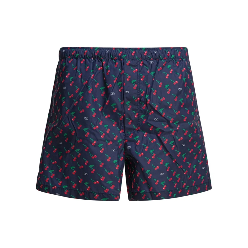 Valentino Garavani  "Cherryfic" Swim Short Blue