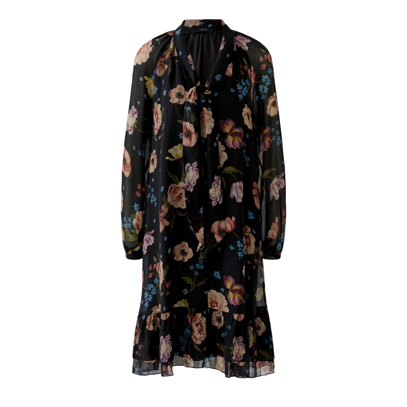 Oui Sommerkleid A-Linien-Kleid schwarz