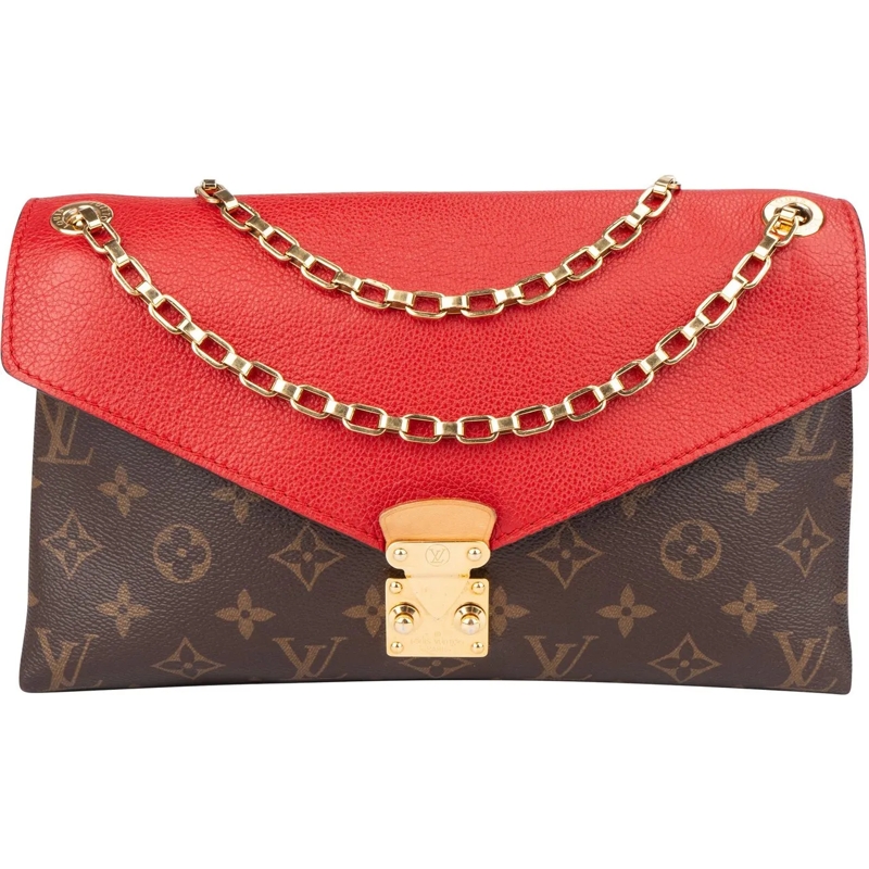 Louis Vuitton Schultertasche Louis Vuitton Canvas Monogram Pallas Chain Crossbo braun