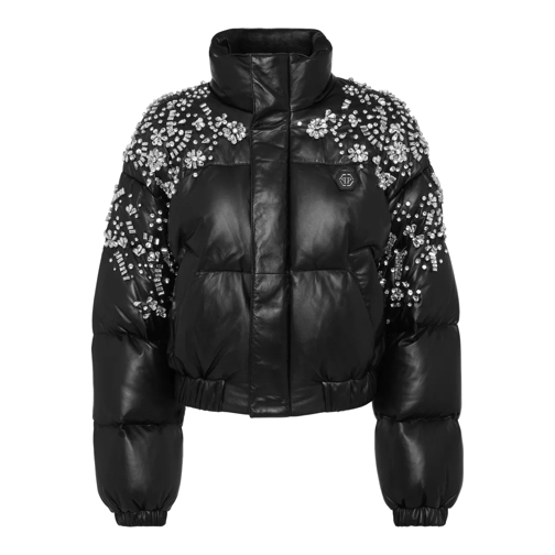 Philipp Plein Lederjacken Lederjacke Mit Schmucksteinen schwarz