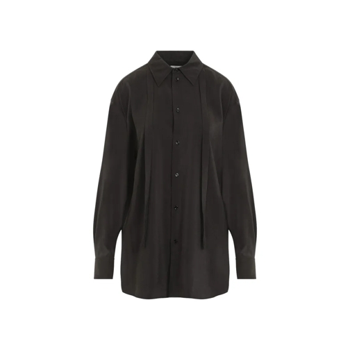 Lemaire Shirts Long Shirt With Tie Brown